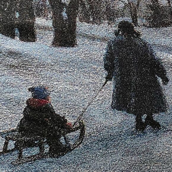 Thomas Kinkade Winters Eve Throw Blanket - Picture 3 of 5